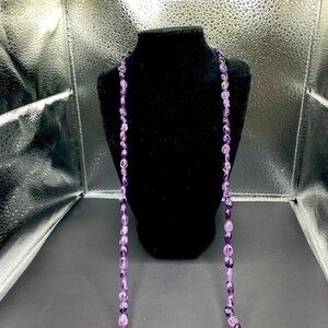 Amethyst bead necklace 619